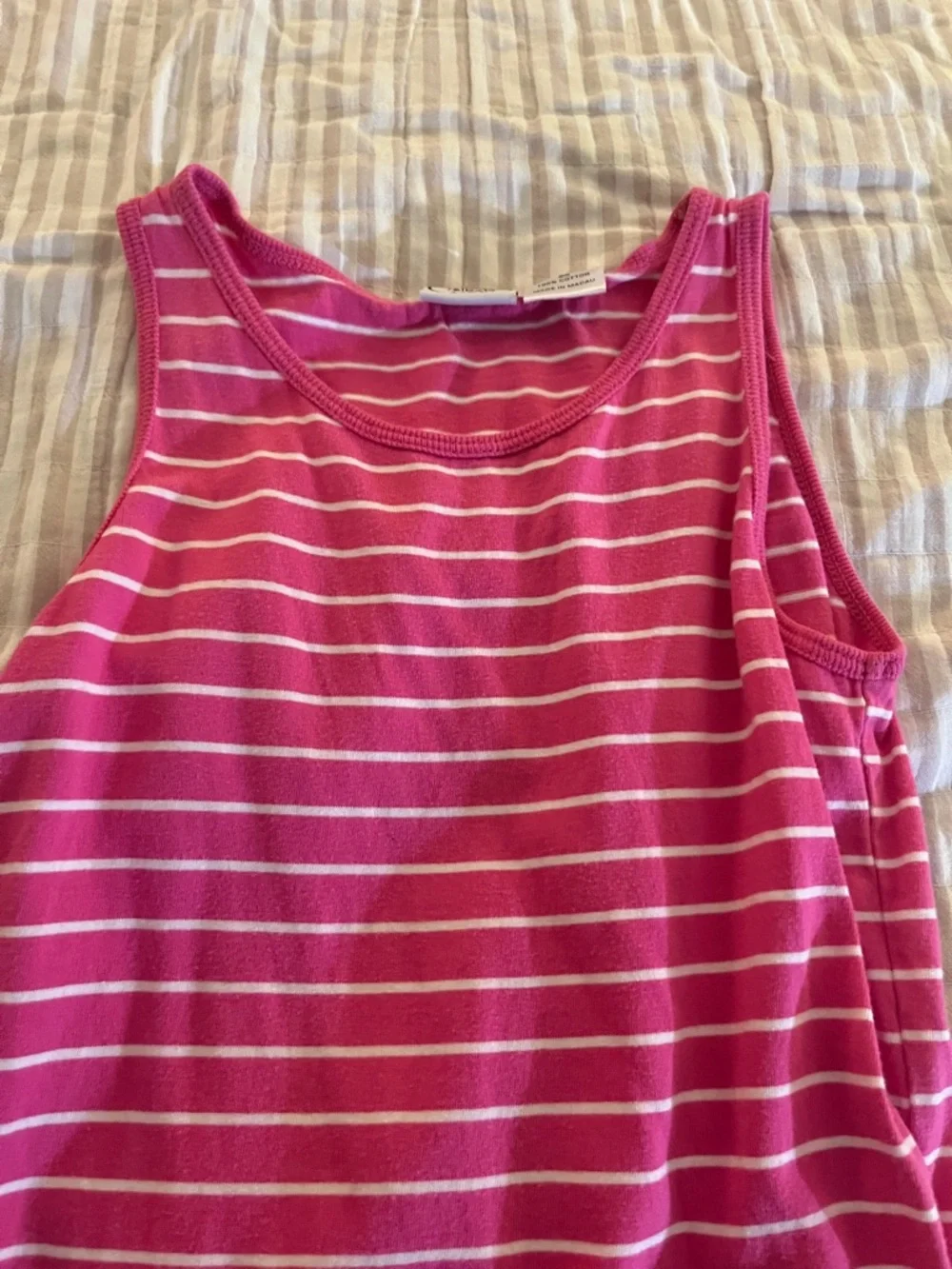 Talbots Girls' pink and White Striped Tank Dress
